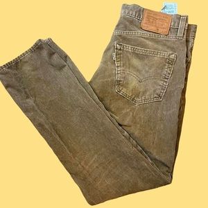 Dark Forest Green 90s vintage Levi’s classic straight leg Corduroy